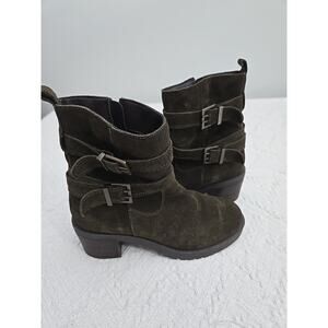 Charmaine Buckle Leather Bootie Womens Size 7.5 Fits Any Genre Boho Metal